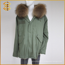 Vente en gros OEM Service Veste réelle Femmes Winter Brand Raccoon Fur Parka